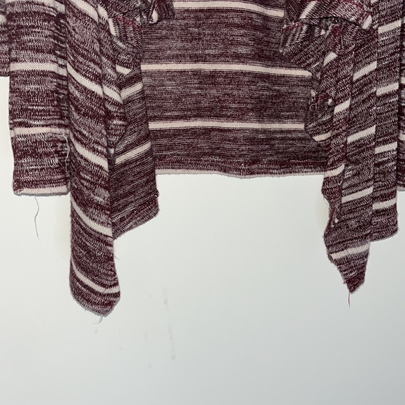 XL Maroon and White stripped open front cardigan - Picture 6 of 6